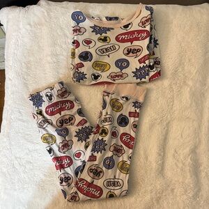 Disney Kids Pajama Set with Colorful Graphic Print